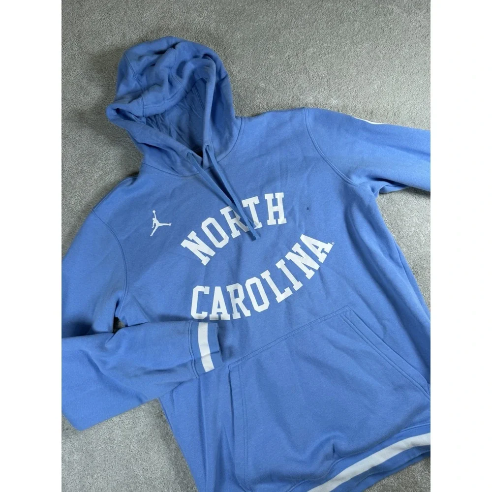 Nike Jordan North Carolina Tar Heels Hoodie Mens L Blue Authentic Jumpman NCAA *